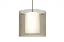 Besa Lighting 1TT-S18407-SN - Besa Stem Pendant Pahu 12 Satin Nickel Transparent Smoke 1x100W Medium Base