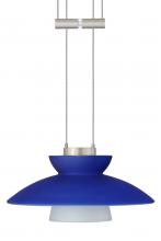 Besa Lighting 1XA-271823-SN - Besa Pendant Trilo 7 Satin Nickel Blue Matte 1x50W Halogen