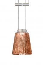 Besa Lighting 1XA-5125CF-SN - Besa Pendant Nico 4 Satin Nickel Stone Copper Foil 1x35W Halogen