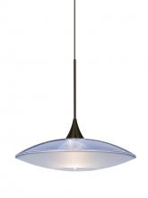 Besa Lighting 1XC-6294BL-BR - Besa Pendant Spazio Bronze Blue/Frost 1x50W Halogen