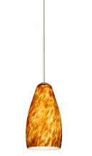 Besa Lighting 1XC-719818-SN - Besa Pendant Karli Satin Nickel Amber Cloud 1x50W Halogen