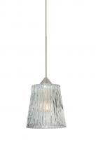 Besa Lighting 1XT-512500-LED-SN - Besa Pendant Nico 4 Satin Nickel Clear Stone 1x5W LED