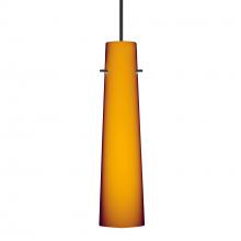 Besa Lighting 1XT-567480-BK-L - Besa Camino Pendant Black Amber Matte 1x50W Halogen, 15Ft. Cord