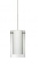 Besa Lighting 1XT-C44007-LED-SN - Besa Pendant Pahu 4 Satin Nickel Clear/Opal 1x5W LED