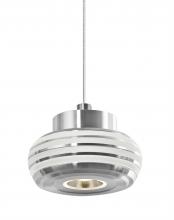 Besa Lighting 1XT-FLOW00-CLCL-LED-SN - Besa, Flower Cord Pendant, Clear/Clear, Satin Nickel Finish, 1x3W LED