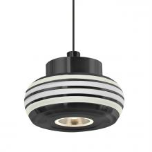 Besa Lighting 1XT-FLOW00-CLFR-LED-BK - Besa Flower Pendant, Clear/Frost, Black Finish, 1x3W LED