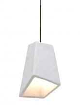 Besa Lighting 1XT-SKIPWH-LED-BR - Besa Skip Cord Pendant, White, Bronze Finish, 1x9W LED