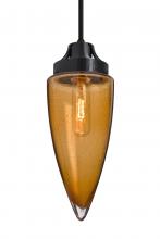 Besa Lighting 1JC-SULUAM-BK - Besa, Sulu Cord Pendant, Amber Bubble, Black Finish, 1x60W Medium Base