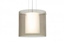 Besa Lighting 1KG-S18407-SN - Besa Pendant Pahu 12 Satin Nickel Transparent Smoke 1x100W Medium Base