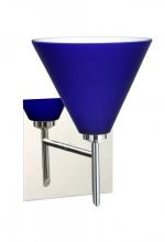 Besa Lighting 1SW-5121CM-CR-SQ - Besa Wall With Sq Canopy Kani Chrome Cobalt Blue Matte 1x40W G9