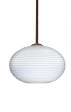 Besa Lighting 1TT-491207-BR - Besa Stem Pendant Pape 10 Bronze Opal Ribbed 1x75W Medium Base