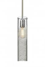 Besa Lighting 1TT-JUNI16CL-EDIL-SN - Besa, Juni 16 Stem Pendant, Clear Bubble, Satin Nickel, 1x4W LED Filament