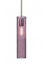 Besa Lighting 1TT-JUNI16PL-EDIL-SN - Besa, Juni 16 Stem Pendant, Plum Bubble, Satin Nickel, 1x4W LED Filament