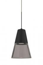 Besa Lighting 1XC-TIMO6BS-LED-BR - Besa, Timo 6 Cord Pendant,Smoke/Black, Bronze Finish, 1x9W LED