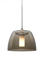 Besa Lighting 1XP-SPURSM-SN - Besa Spur Cord Pendant, Smoke, Satin Nickel Finish, 1x35W Halogen