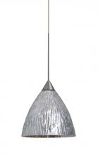 Besa Lighting 1XT-EVESS-SN - Besa, Eve Cord Pendant, Stone Silver Foil, Satin Nickel Finish, 1x50W Halogen