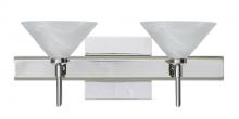 Besa Lighting 2SW-117652-CR-SQ - Besa Wall With SQ Canopy Kona Chrome Marble 2x40W G9