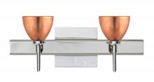 Besa Lighting 2SW-1758CF-CR-SQ - Besa Divi Wall With SQ Canopy 2SW Copper Foil Chrome 2x40W G9