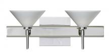 Besa Lighting 2SW-282453-CR-SQ - Besa Wall With SQ Canopy Kona Chrome White Starpoint 2x40W G9