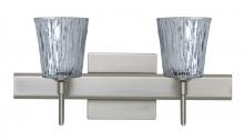 Besa Lighting 2SW-5125SF-LED-SN-SQ - Besa Wall With SQ Canopy Nico 4 Satin Nickel Stone Silver Foil 2x5W LED