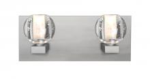 Besa Lighting 2WF-BOCABB-LED-SN - Besa, Boca Vanity, Clear Bubble, Satin Nickel Finish, 2x5W LED