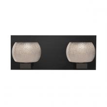 Besa Lighting 2WF-KENOSM-BK - Besa, Keno Vanity, Smoke Sand, Black Finish, 2x60W G9 Base