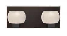 Besa Lighting 2WF-KENOWH-LED-BR - Besa, Keno Vanity, White Sand, Bronze Finish, 2x3W LED