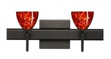 Besa Lighting 2SW-185841-LED-BR-SQ - Besa Divi Wall With SQ Canopy 2SW Garnet Bronze 2x5W LED