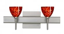 Besa Lighting 2SW-185841-LED-SN-SQ - Besa Divi Wall With SQ Canopy 2SW Garnet Satin Nickel 2x5W LED