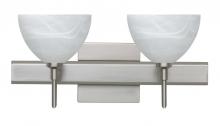 Besa Lighting 2SW-467952-LED-SN-SQ - Besa Wall With SQ Canopy Brella Satin Nickel Marble 2x5W LED