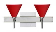 Besa Lighting 2SW-5121RM-CR-SQ - Besa Wall With Sq Canopy Kani Chrome Ruby Matte 2x40W G9