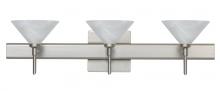 Besa Lighting 3SW-117652-SN-SQ - Besa Wall With SQ Canopy Kona Satin Nickel Marble 3x40W G9