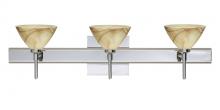 Besa Lighting 3SW-174383-CR-SQ - Besa Wall With SQ Canopy Domi Chrome Mocha 3x40W G9