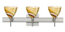 Besa Lighting 3SW-1779HN-LED-SN-SQ - Besa Wall With SQ Canopy Mia Satin Nickel Honey 3x5W LED