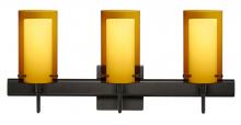 Besa Lighting 3SW-G44007-BR-SQ - Besa Pahu 4 Wall With SQ Canopy 3SW Transparent Armagnac/Opal Bronze 3x40W G9