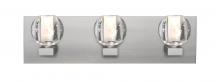 Besa Lighting 3WF-BOCABB-LED-SN - Besa, Boca Vanity, Clear Bubble, Satin Nickel Finish, 3x5W LED