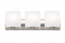 Besa Lighting 3WZ-CELTICCL-LED-SN - Besa, Celtic Vanity, Opal Glossy/Clear, Satin Nickel Finish, 3x9W LED