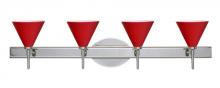 Besa Lighting 4SW-5121RM-CR - Besa Wall Kani Chrome Ruby Matte 4x40W G9