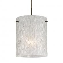 Besa Lighting J-4006GL-BR - Besa Tamburo 8 Pendant, Glitter Stone, Bronze Finish, 1x100W MAX E26 Base