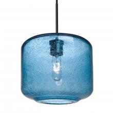 Besa Lighting J-NILES10BL-BK - Besa Niles 10 Pendant For Multiport Canopy, Blue Bubble, Black Finish, 1x60W MAX E26 Base