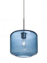 Besa Lighting J-NILES10BL-BR - Besa Niles 10 Pendant For Multiport Canopy, Blue Bubble, Bronze Finish, 1x60W Medium