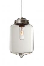 Besa Lighting J-OLINCL-SN - Besa Olin Pendant For Multiport Canopy Satin Nickel Clear 1x60W Medium Base T10