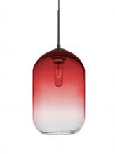 Besa Lighting J-OMEGA12RD-BR - Besa, Omega 12 Cord Pendant For Multiport Canopies,Red/Clear, Bronze Finish, 1x60W Me