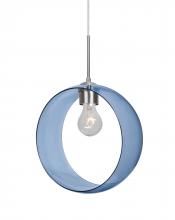 Besa Lighting J-PLATOBL-SN-NI - Besa, Plato Cord Pendant For Multiport Canopies, Blue, Satin Nickel Finish, 1x60W Med