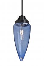 Besa Lighting J-SULUBL-BK - Besa, Sulu Cord Pendant For Multiport Canopy, Blue Bubble, Black Finish, 1x60W Medium