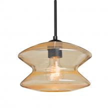 Besa Lighting J-ZENGD-BK - Besa, Zen Cord Pendant For Multiport Canopy, Gold Bubble, Black Finish, 1x60W MAX E26 Base