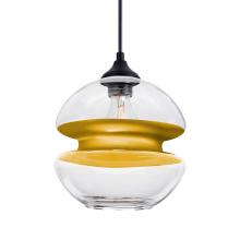 Besa Lighting OP-HULA8GD-BK - Besa, Hula 8 Outdoor Pendant, Clear/Gold, Black Finish, 1x60W E26 Base