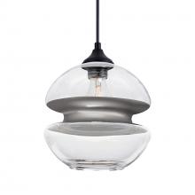 Besa Lighting OP-HULA8SL-BK - Besa, Hula 8 Outdoor Pendant, Clear/Silver, Black Finish, 1x60W E26 Base