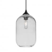 Besa Lighting OP-OMEGA12CL-BK - Besa, Omega 12 Outdoor Pendant,Clear, Black Finish, 1x60W E26 Base