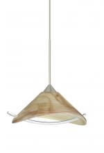 Besa Lighting RXP-181305-SN - Besa Pendant Hoppi Satin Nickel Mocha/Clear 1x50W Halogen